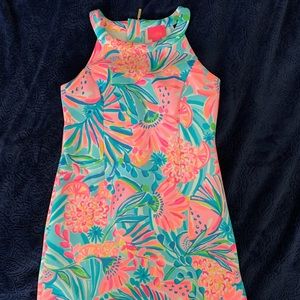 Lilly Pulitzer Size 8 girl Pink and blue multi color dress